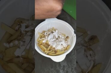 French Fry#recipe#cooking( Aloo:(Oil): Deep fry:Namak Swaad anusar.​Thanda Paani.​Cornstarch)