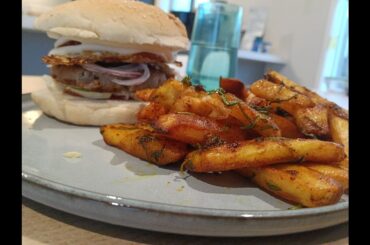 gourmet whopper burger and healthy chips