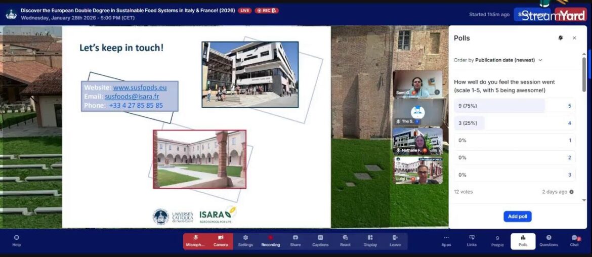 Discover the European Double Degree in Sustainable Food Systems in Italy & France! Discover the European Double Degree in Sustainable Food Systems in Italy & France!