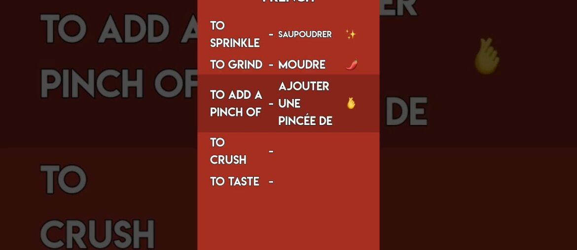 French Cooking Verbs: How to Season Your Food! 🧂