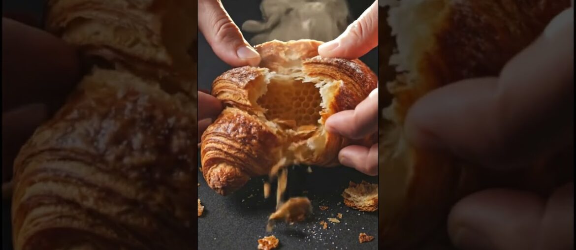 ASMR Authentic French Croissant 🇫🇷 EXTREME CRUNCH (No Talking) #ASMR #Croissant #france