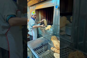Baking Barbara  bread in Iran #shortsvideo #iran