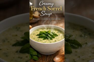 Creamy, lemony French sorrel soup 🌿A light, gut-healthy, antioxidant-rich comfort food you’ll love 🥣