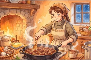 Slow Cooking in a French Stone Cottage: Beef Bourguignon | Ghibli Style Winter Vibes