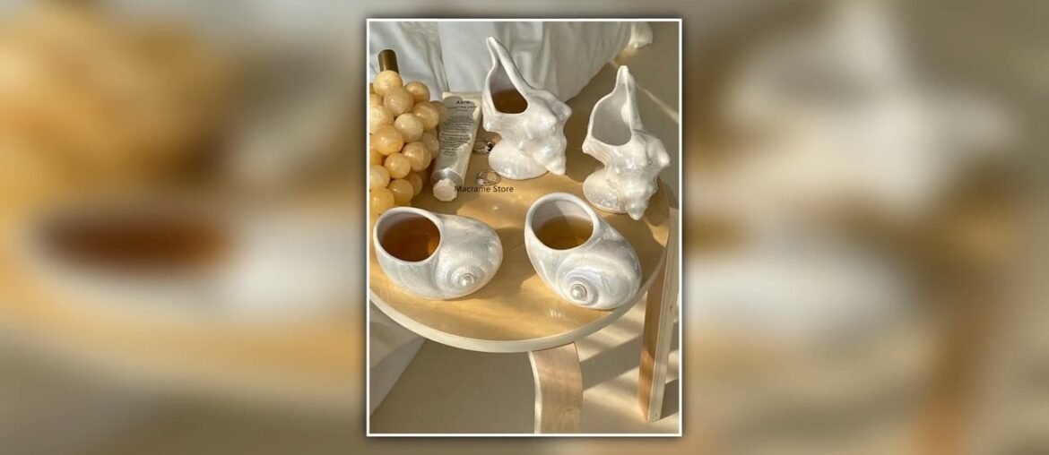 Flash Sale Creative French Style Ceramic Shell Conch Wine Glass Irregular Wine Container Coffee Cup Flash Sale Creative French Style Ceramic Shell Conch Wine Glass Irregular Wine Container Coffee Cup