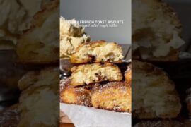 french toast biscuits w/ whipped salted maple butter ☕️🤎 #frenchtoast #biscuits #breakfast #recipe