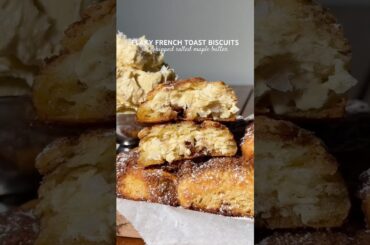 french toast biscuits w/ whipped salted maple butter ☕️🤎 #frenchtoast #biscuits #breakfast #recipe