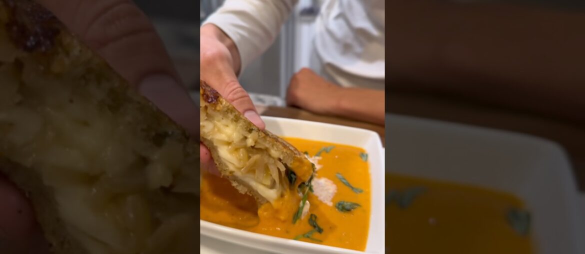 French Onion Grilled Cheese with Homemade Tomato soup!!