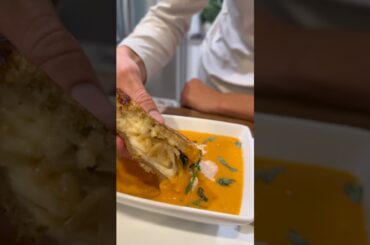 French Onion Grilled Cheese with Homemade Tomato soup!!