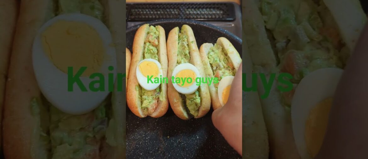 French bread salmon sandwich with egg #yummy #shorts