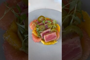 Torched Tuna Fruit Salad & Bread French Dinner #Restaurant