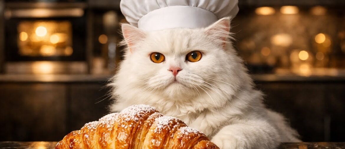 The Secret Behind Chef Kitty’s Perfect Croissants! 🥐🐾