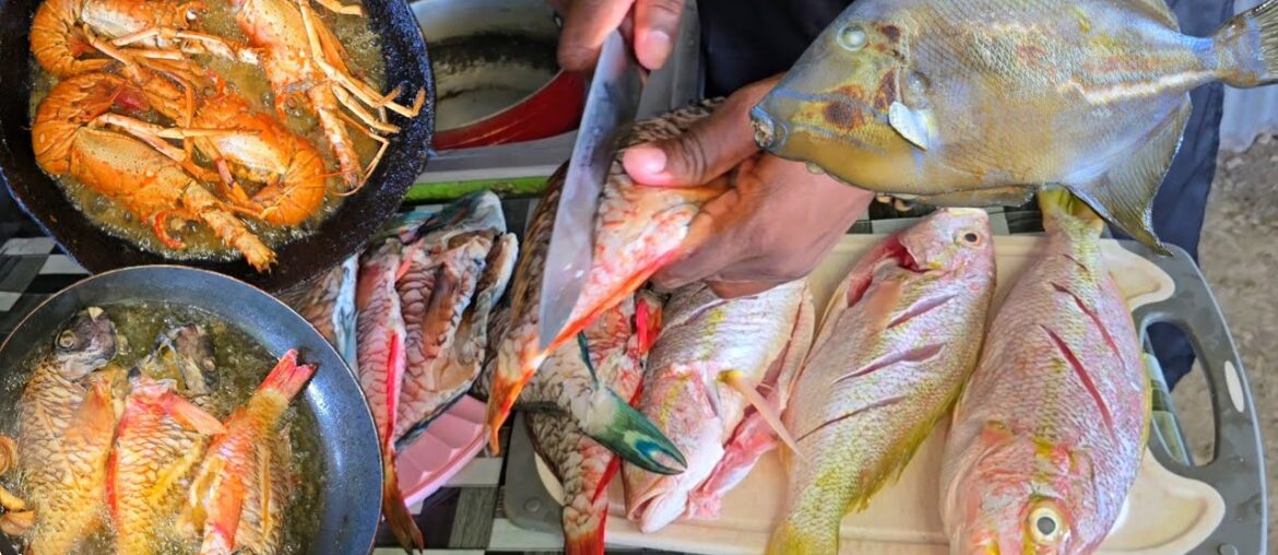 New york guests trying our french fried & curry lobster with steamed & escovitch fish🇯🇲🇯🇲🇯🇲🇯🇲