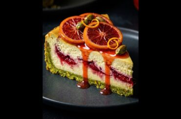 Blood Orange Pistachio Cheesecake