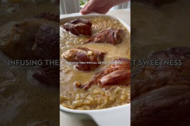 French onion braised lamb shanks #chef #frenchonionsoup #food #lamb #lambrecipe #foodie #shorts #fyp