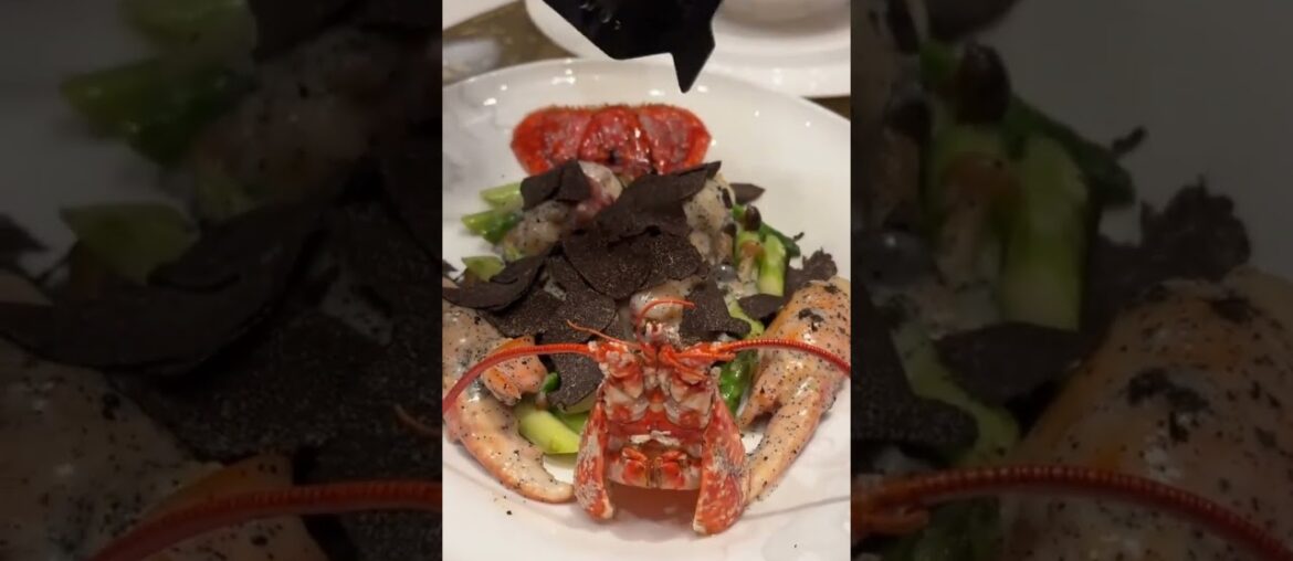 the delicious french cuisine - black trouffle and blue lobster #cuisine #foodlover #shorts