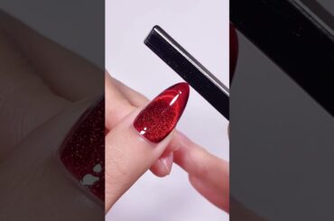 Wine Red Cat Eye French Tip Nail Tutorial#rarjsm #rarjsmgelpolish #cateyenails #frenchtipdesign