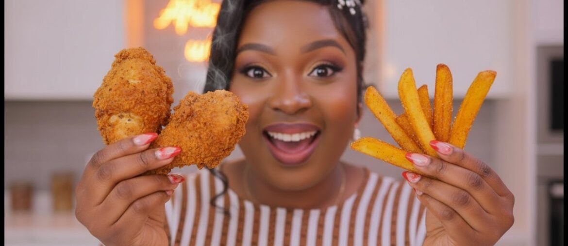Crispy Air Fryer Chicken and French Fries | Juicy, Easy & No Deep Frying