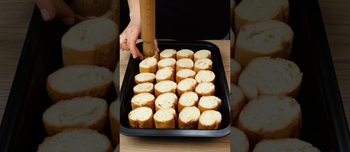 French Baguette Breakfast Bake with Eggs, Cheese & Sausage #shorts