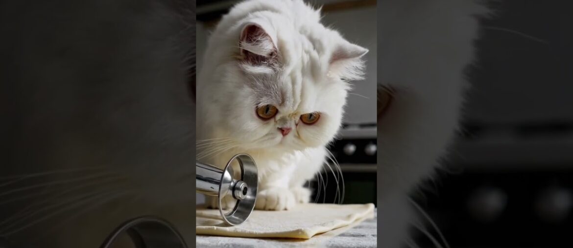 The Secret Behind Chef Kitty’s Perfect Croissants! 🥐🐾 #foryou #cat #viral #food #burger