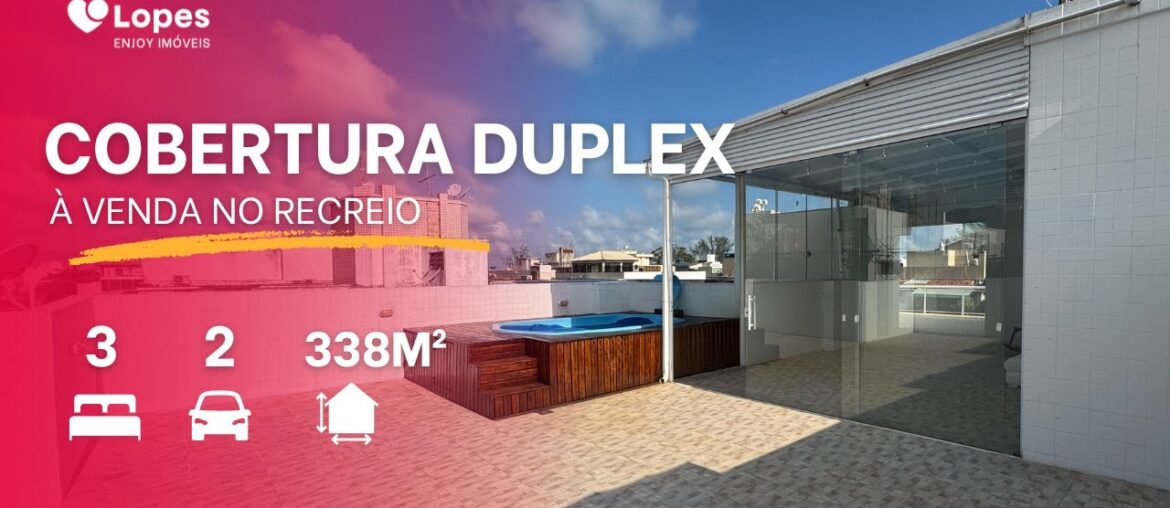 Cobertura Duplex Exclusiva na Gleba A do Recreio com Piscina, Área Gourmet e 338m²