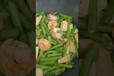 FRENCH BEANS WITH TOFU AND PRAWN #viral #food #shortsfeed #cooking #trending #trendingshorts #shorts