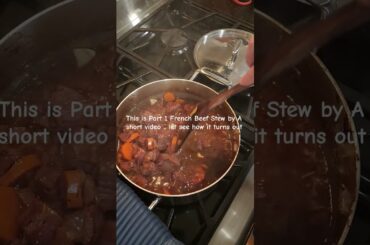 The Part 1 of A's Beef Bourguigon... French Beef Stew with regular cut stew meat.