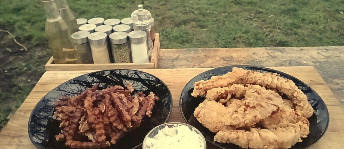 Fried Pork Thighs And Crinkle Fries