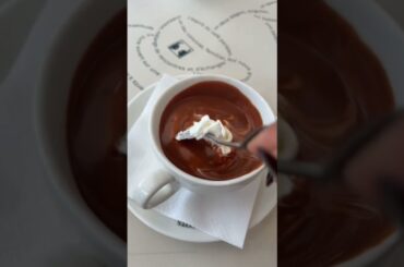Thick, rich and creamy French hot chocolate 🤎 SUBSCRIBE TO FOLLOW THE JOURNEY #drink #hotchocolate