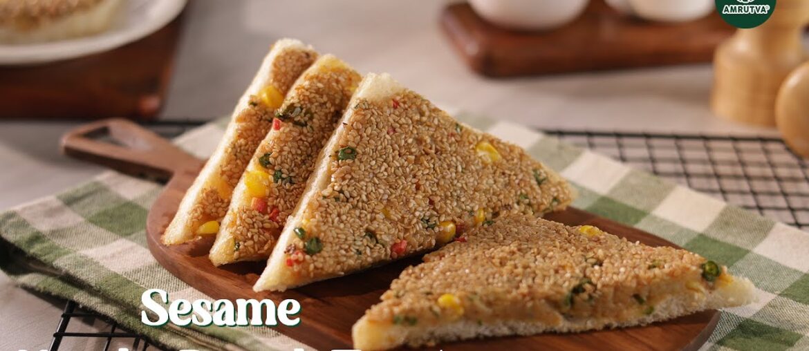 Crispy Sesame Masala Bread Toast Recipe. (क्रिस्पी तिल मसाला ब्रेड टोस्ट रेसिपी)