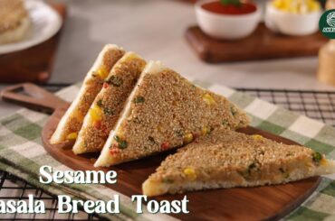 Crispy Sesame Masala Bread Toast Recipe. (क्रिस्पी तिल मसाला ब्रेड टोस्ट रेसिपी)