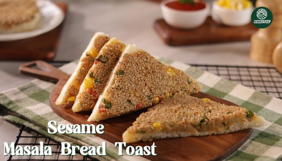 Crispy Sesame Masala Bread Toast Recipe. (क्रिस्पी तिल मसाला ब्रेड टोस्ट रेसिपी)