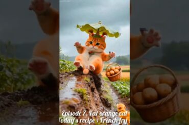 Orange Cat’s today's Secret French Fry Recipe 😋🐱 #foodie #cute cat #funny #yt shorts