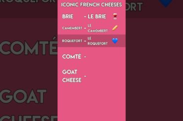 Popular French Cheeses! 🧀 Learn Food Vocabulary & Descriptions