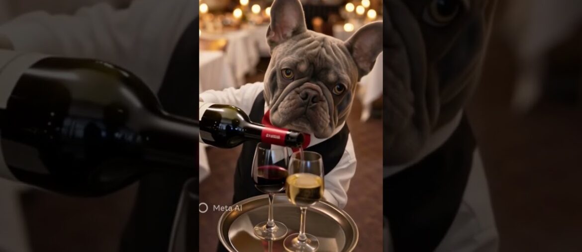 Wine time with yoda #bulldog #funny #puppy #puppy