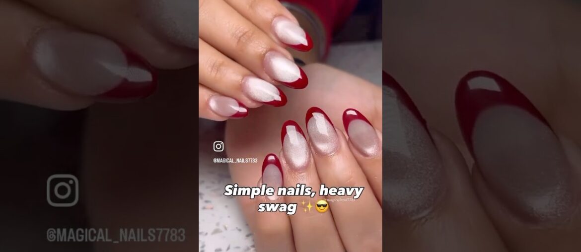 Wine French with cateye 💅✌️#trending #nailart #naildesign #ytshorts #shorts #shortvideo #nails