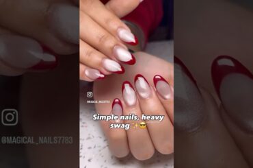 Wine French with cateye 💅✌️#trending #nailart #naildesign #ytshorts #shorts #shortvideo #nails