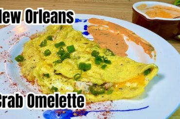 New Orleans Crab Omelette with Cajun Remoulade #CreoleCuisine #Eggs #SouthernCooking #OmeletteArt