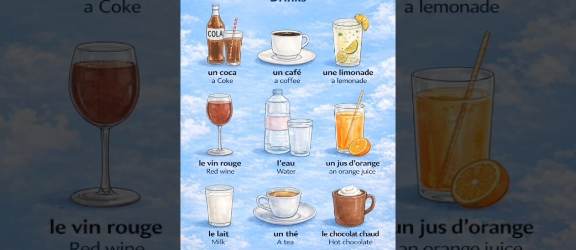 Les boissons en français ( learn French easily) 🇫🇷 #improvefrenchlistening #languagelearning
