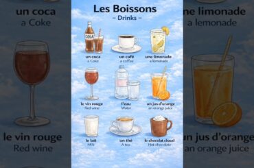 Les boissons en français ( learn French easily) 🇫🇷 #improvefrenchlistening #languagelearning