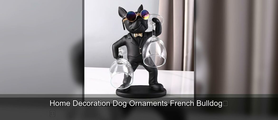 Home Decoration Dog Ornaments French Bulldog Wine Glass Holder Wine Holder Stand Table Decorati
