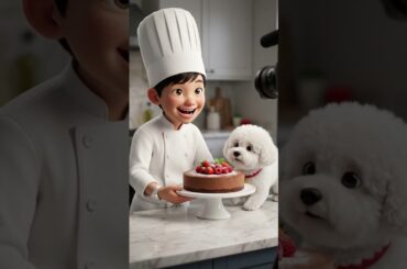 Little French Chef Makes Chocolate Mousse Cake (Mukbang + Recipe) 🍫👨‍🍳🐶