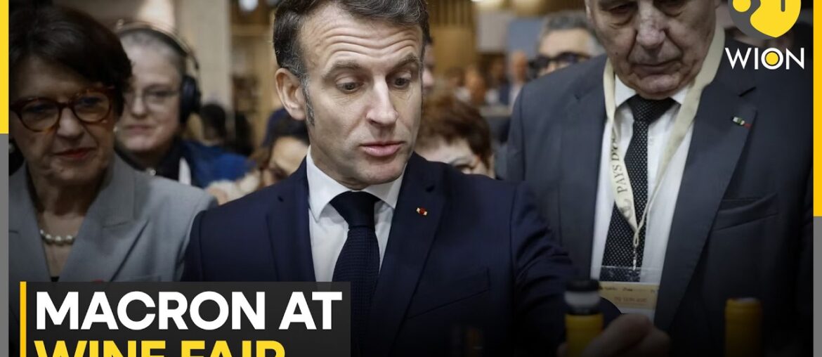 French President Macron Visits Paris Wine Fair, Receives 'For Sure' Labeled Wine | WION