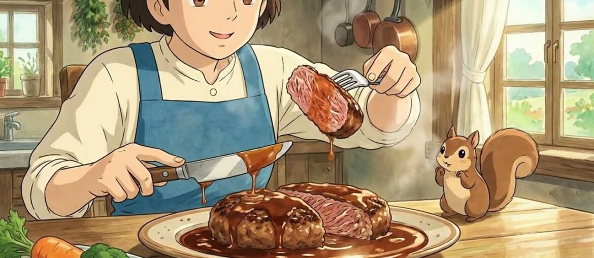 The Ultimate Juicy Beef Burger & Crispy Fries 🍔🍟 | Cozy Ghibli Kitchen ASMR