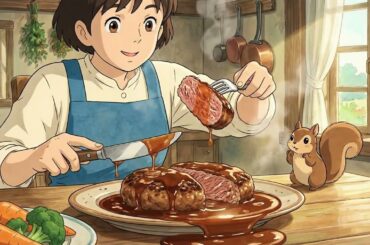 The Ultimate Juicy Beef Burger & Crispy Fries 🍔🍟 | Cozy Ghibli Kitchen ASMR