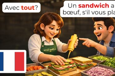 15 Daily French Deli Conversations for Beginners | Ordering Food in French (A1-A2)