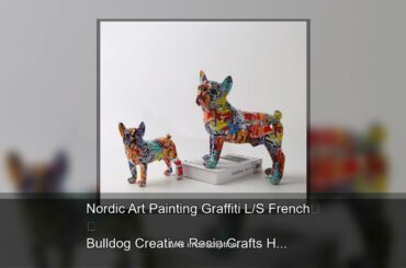 Nordic Art Painting Graffiti L/S French Bulldog Creative Resin Crafts Home Decoration Wine Cabi