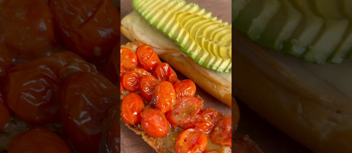 Gourmet Avocado & Roasted Tomato Baguette 🥪 Professional Lunch Prep #shorts