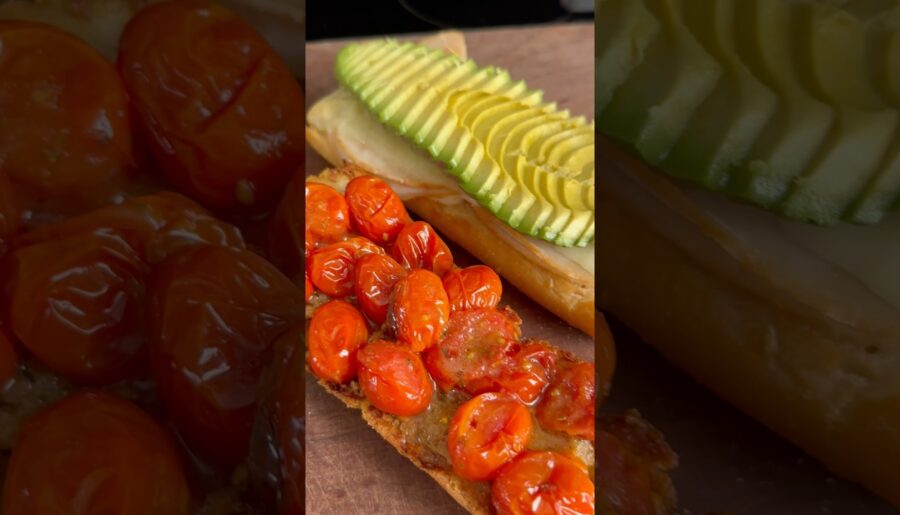 Gourmet Avocado & Roasted Tomato Baguette 🥪 Professional Lunch Prep #shorts