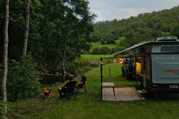 Van Camping beside a Rainforest Creek | Gourmet Campfire Cooking | A4 Wagyu & Saganaki